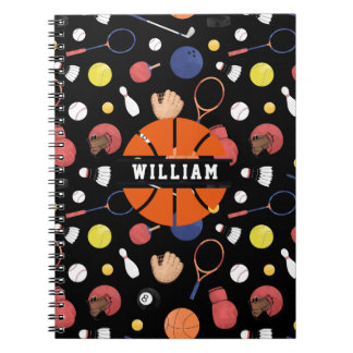 Cuaderno Campeón Deportivo Moderno Lindo Niños Negro Person