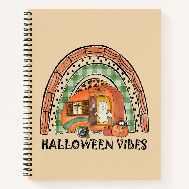 Cuaderno Camper/ remolque de vibraciones de Halloween con a (Anverso)