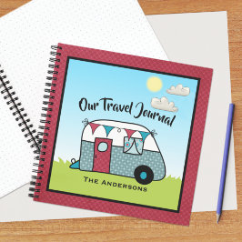 Cuaderno Camper retro rojo y Verde azulado