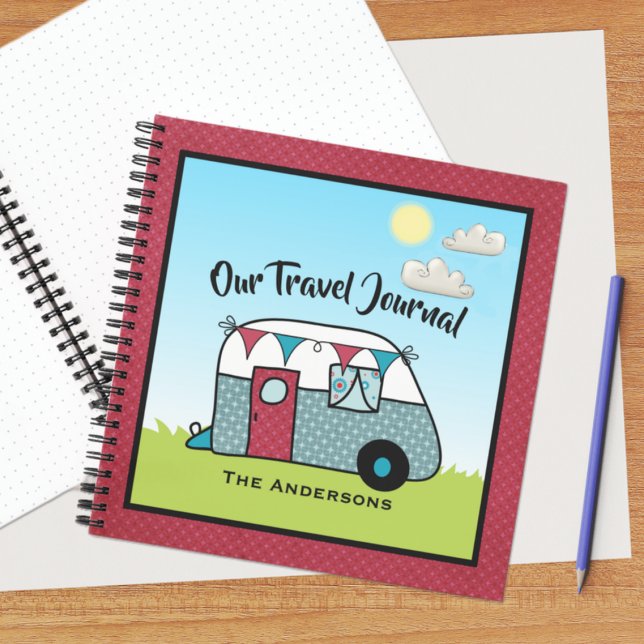 Cuaderno Camper retro rojo y Verde azulado (Subido por el creador)