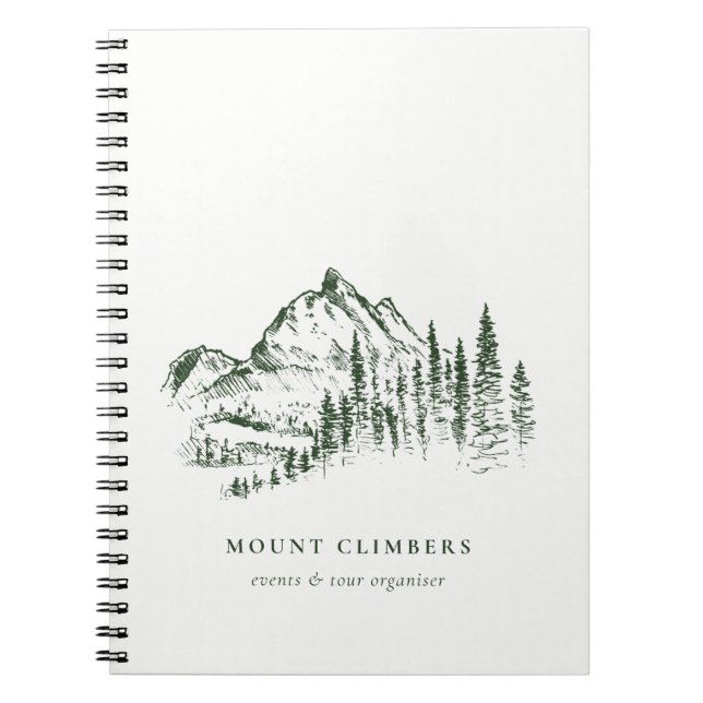 Cuaderno Camping de escalada en bosquejo de montaña Green P (Frente)