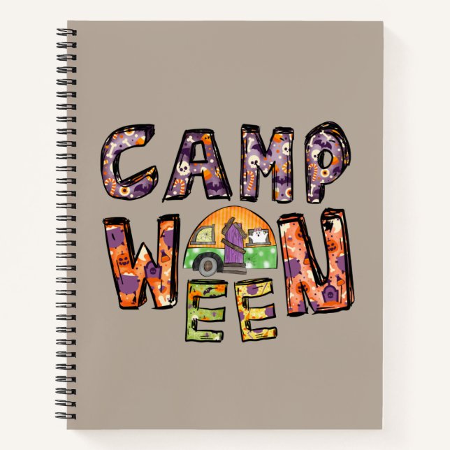 Cuaderno Camping de Halloween | Pun de Word (Anverso)