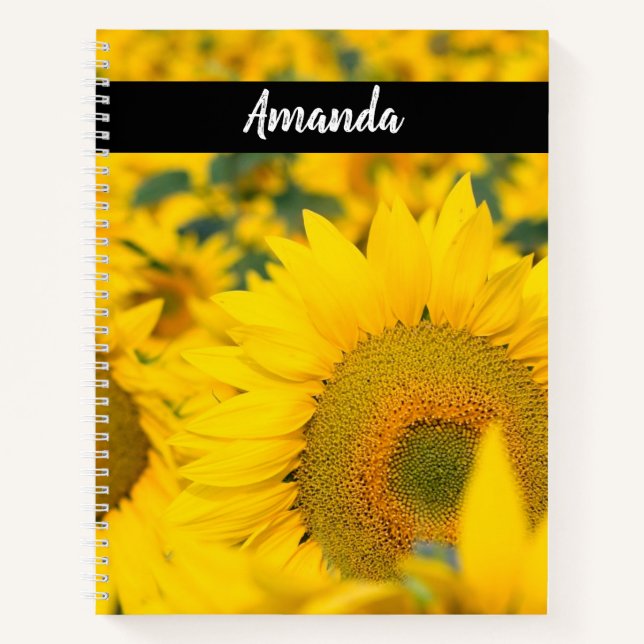 Cuaderno Campo amarillo de girasoles, fotografía (Anverso)