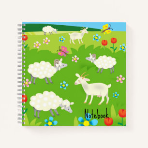 Cuaderno Campo de dibujos animados con corderos