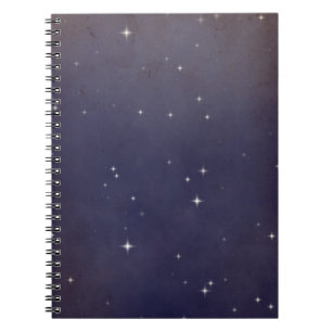 Cuaderno Campo de estrellas del cielo nocturno púrpura desv