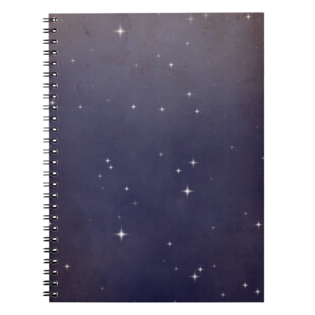 Cuaderno Campo de estrellas del cielo nocturno púrpura desv (Frente)