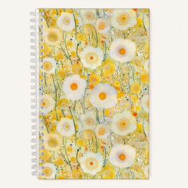 Cuaderno Campo de flores Naranja amarillo Naturaleza feliz
