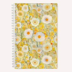 Cuaderno Campo de flores Naranja amarillo Naturaleza feliz 