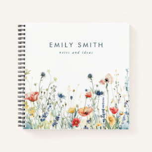 Cuaderno Campo de flores silvestres coloridas