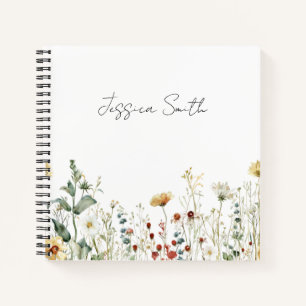 Cuaderno Campo de flores silvestres de verano personalizado