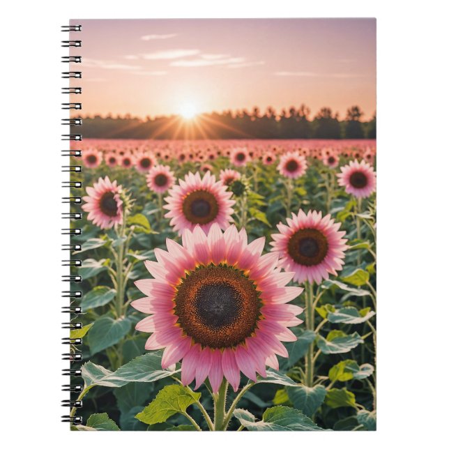 Cuaderno Campo de girasol rosa (Frente)