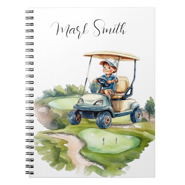 Cuaderno Campo de golf con regalos de nombre para golfistas (Frente)