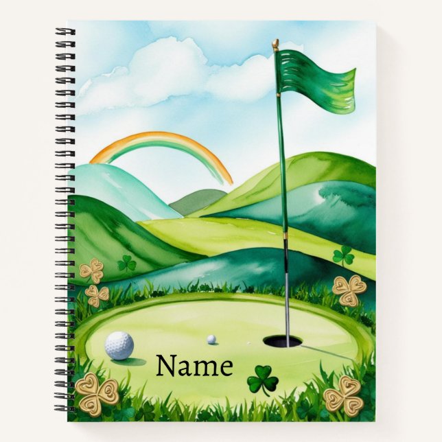Cuaderno Campo de golf Golf St. Patrick's Day (Anverso)