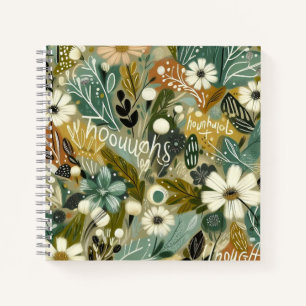 Cuaderno Campo de pensamiento - Collage botánico salvaje