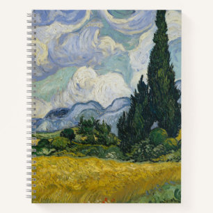 Cuaderno Campo de trigo con cipreses, pintura al óleo, Van 