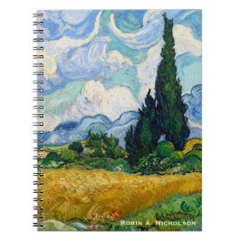 Cuaderno Campo de trigo de Van Gogh con los cipreses
