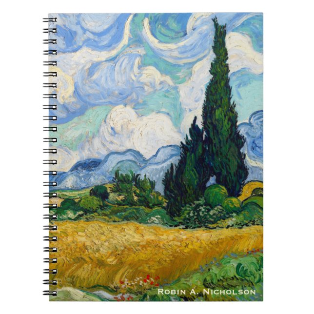Cuaderno Campo de trigo de Van Gogh con los cipreses (Frente)