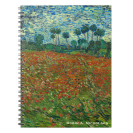 Cuaderno Campo de Van Gogh con las amapolas personalizadas