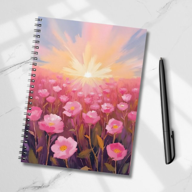 Cuaderno Campo Floral Acuarela Flores Rosadas (Subido por el creador)