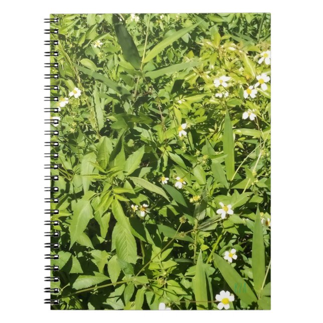 Cuaderno Campo floral verde exuberante (Frente)