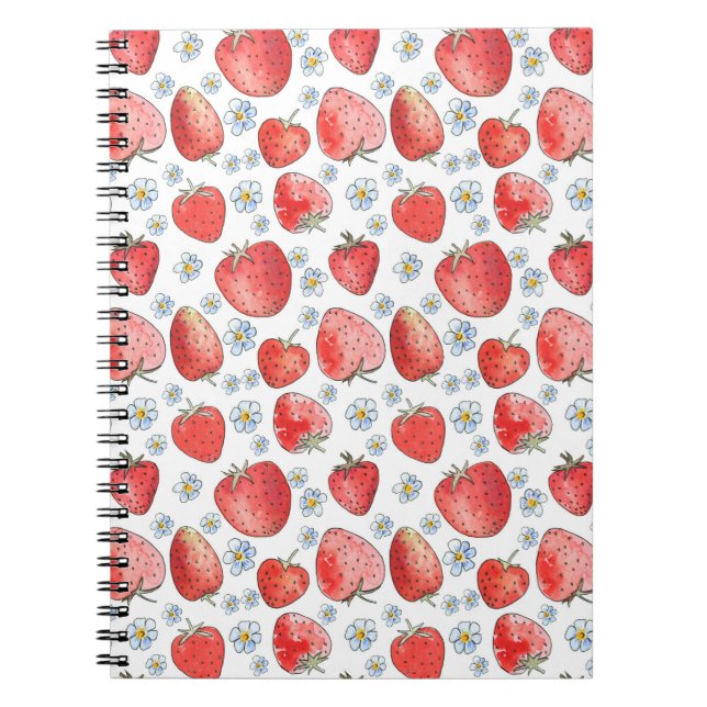 Cuaderno Campos de fresa: Frescura de verano (Frente)