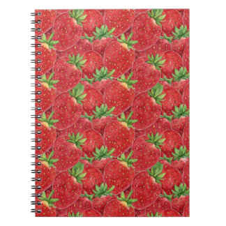 Cuaderno Campos de Fresas Dulces de Verano - Acuarela Roja