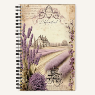Cuaderno Campos de lavanda para portátiles espirales de 5,5