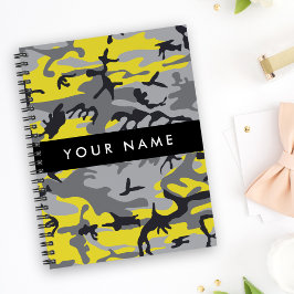 Cuaderno Camuflaje amarillo y gris Tu nombre personaliza