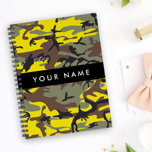 Cuaderno Camuflaje amarillo y marrón Tu nombre Personaliza