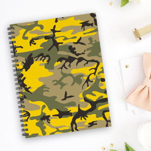 Cuaderno Camuflaje amarillo y verde, militar, ejército
