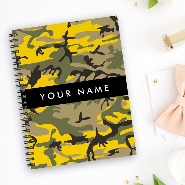 Cuaderno Camuflaje amarillo y verde Tu nombre Personaliza (Subido por el creador)
