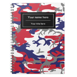 Cuaderno Camuflaje, Azul Blanco Rojo Gris, Militar, Ejércit