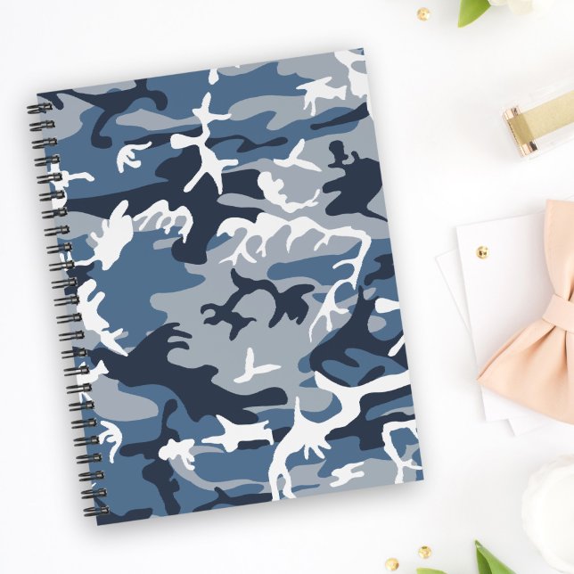 Cuaderno Camuflaje azul de nieve en invierno, ejército (Subido por el creador)