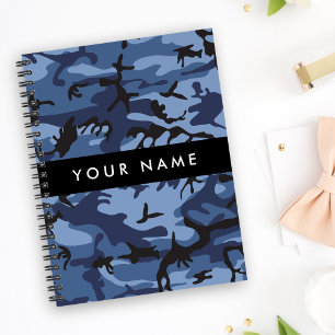 Cuaderno Camuflaje azul marino Tu nombre Personaliza