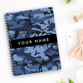Cuaderno Camuflaje azul marino Tu nombre Personaliza