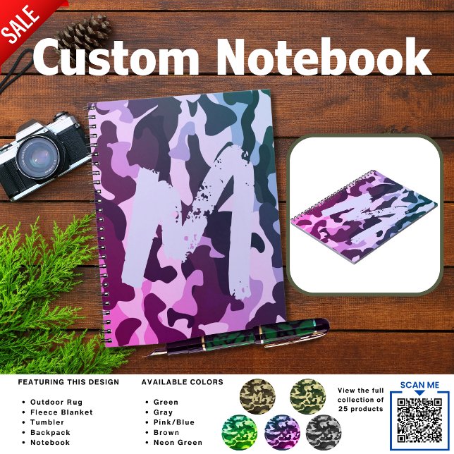 Cuaderno Camuflaje Camping Rosa Personalizado Viaje (Subido por el creador)