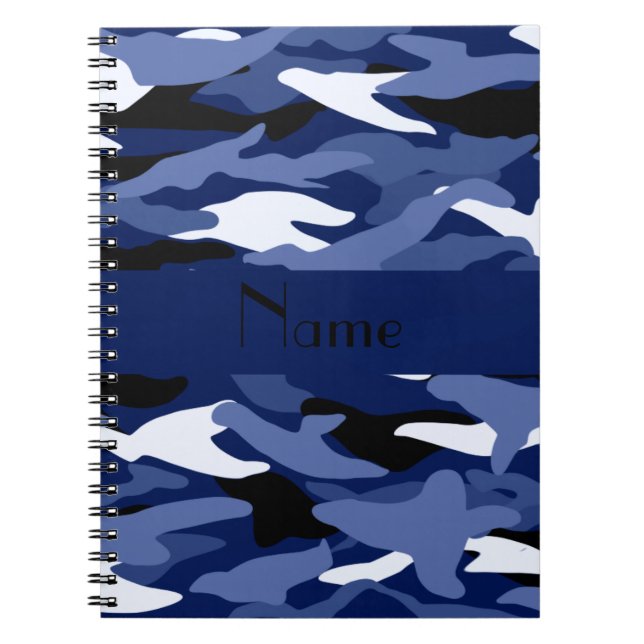 Cuaderno Camuflaje conocido personalizado de los azules (Frente)