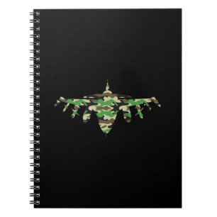 Cuaderno Camuflaje de avión de combate de reacción militar 