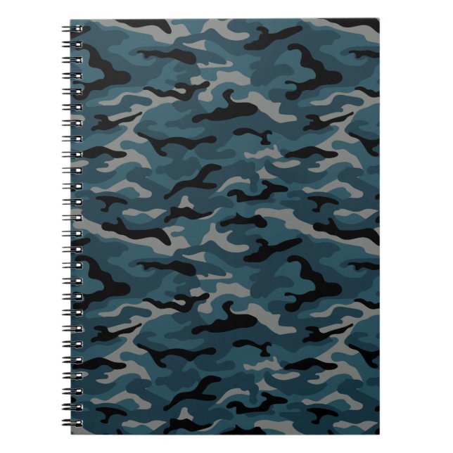 Cuaderno Camuflaje de camo azul nocturno (Frente)