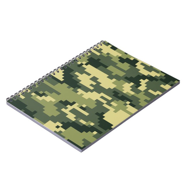 Cuaderno Camuflaje de madera digital Pixel de 8 bits / Camo (Lado Izquierdo)