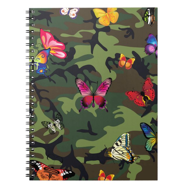 Cuaderno camuflaje de mariposa (Frente)