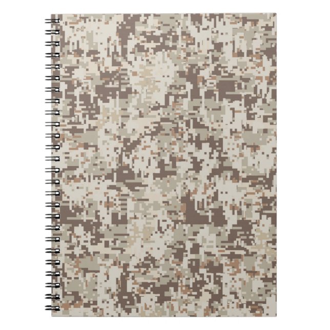 Cuaderno Camuflaje digital estilo beige desierto (Frente)