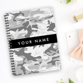 Cuaderno Camuflaje Gris Nieve de Invierno Personaliza tu no