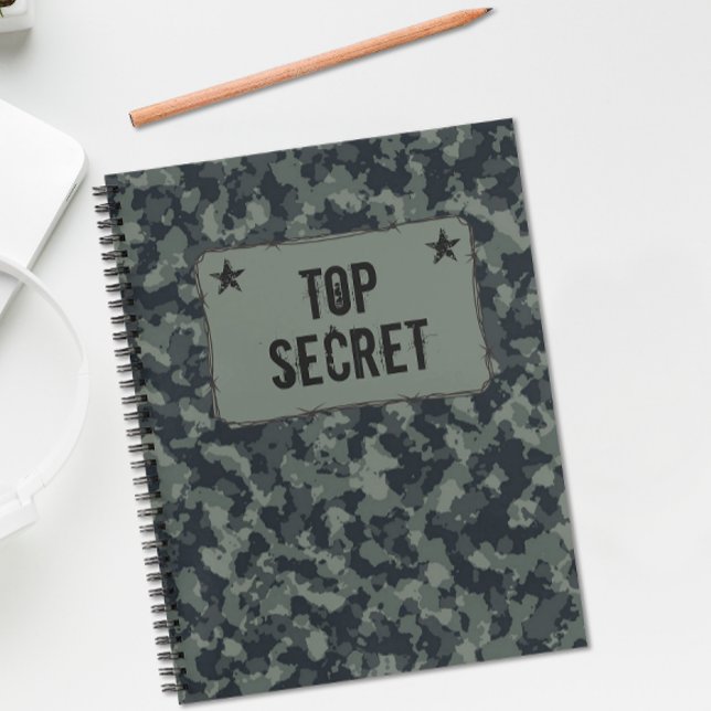 Cuaderno Camuflaje Militar Alto Secreto (Make school or journaling a little fun with this camo Top Secret notebook.)