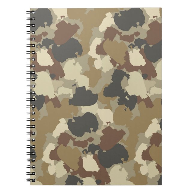 Cuaderno Camuflaje Militar Tonos Terrosos Marrones (Frente)
