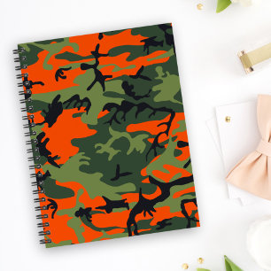Cuaderno Camuflaje naranja y verde, militar, ejército