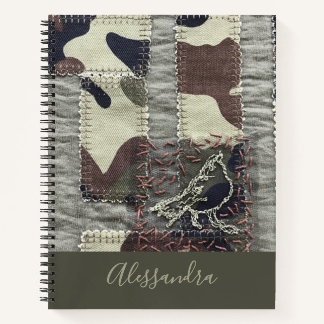 Cuaderno Camuflaje personalizado de pájaro con aspecto de p (Anverso)