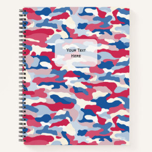 Cuaderno Camuflaje rojo blanco y azul