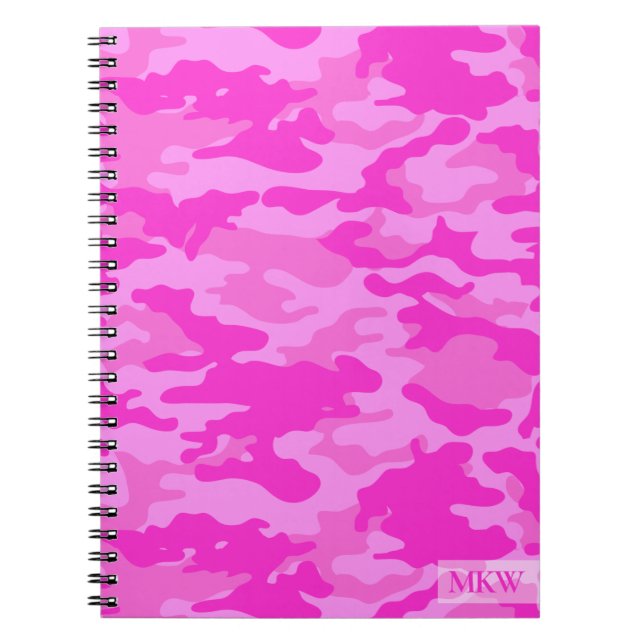 Cuaderno Camuflaje rosa TS monogramado (Frente)