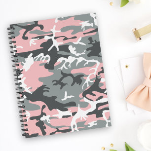 Cuaderno Camuflaje rosa y gris, ejército, ejército